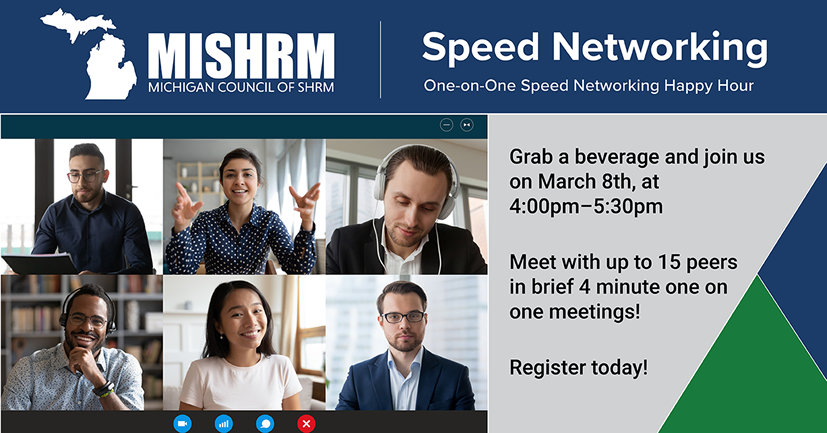 Event banner for MISHRM One-on-One Speed
Networking Happy Hour
